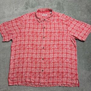 Tommy Bahama Red and White Geometric Shirt